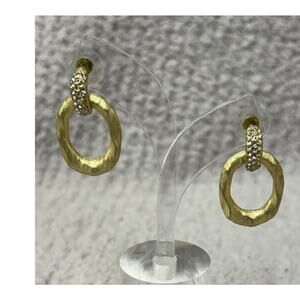 Dana Tyler Travel Jewelry Gold CZ Dangle Pierced Earrings #66726
